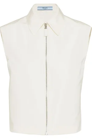 Prada Zip-up sleeveless faille shirt