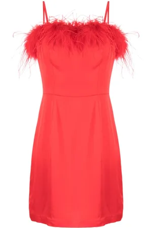 KITRI Nola feather-trim minidress
