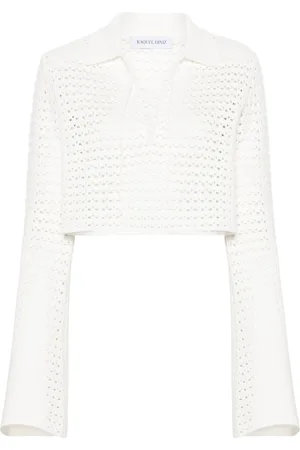 RAQUEL DINIZ Open-knit crop top