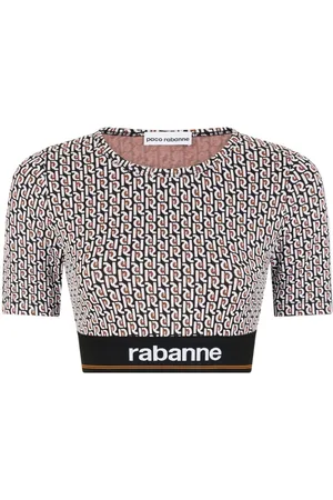 Paco rabanne Monogram-print cropped T-shirt