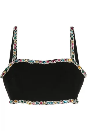 Zuhair Murad Crystal-embellished cady bra top