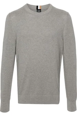 HUGO BOSS Mélange-effect cotton jumper