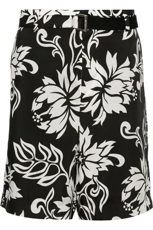 SACAI Floral-print poplin shorts