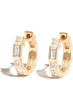 Sydney Evan 14kt yellow diamond huggie earrings