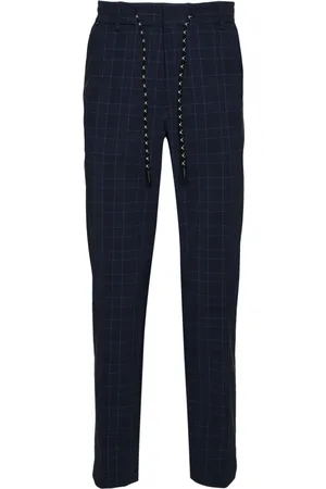 HUGO BOSS Checked mid-rise tapered trousers