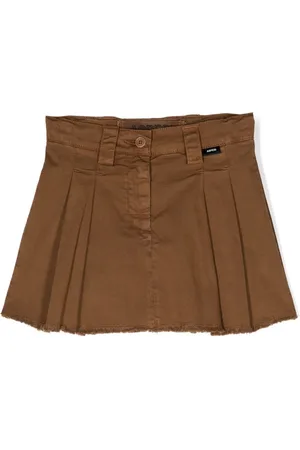 Aspesi Frayed-hem pleated skirt