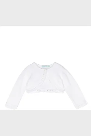 Abel & Lula Crochet-trim cropped cardigan