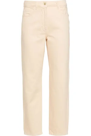 Patrizia Pepe High-rise logo-patch cropped jeans