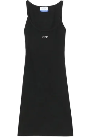 OFF-WHITE Off-embroidered ribbed minidress
