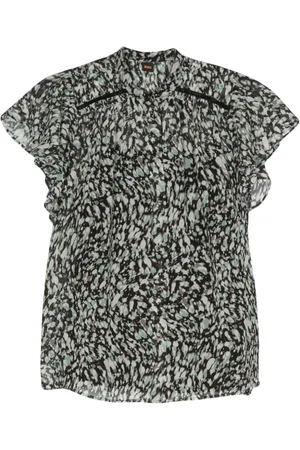 HUGO BOSS Graphic-print ruched-detail shirt