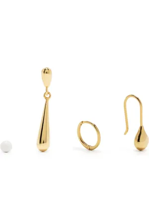LEMAIRE Asymmetric silver earrings (set of four)