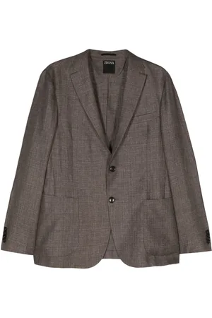 Ermenegildo Zegna Single-breasted linen blend blazer