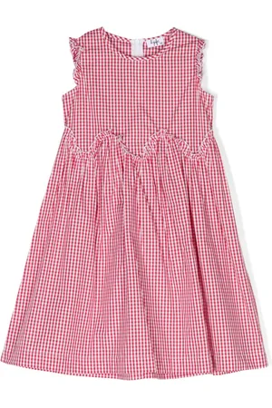 Il gufo Gingham-checked cotton flared dress