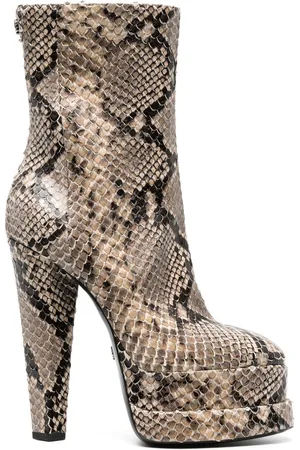 Roberto Cavalli Snakeskin-effect platform ankle boots