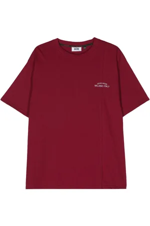 GCDS Embroidered-logo cotton T-shirt