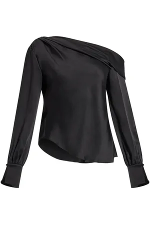 Simkhai Alice cold-shoulder satin blouse