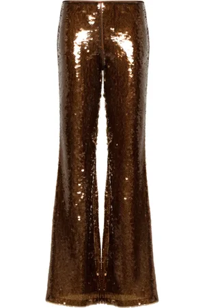 Alberta Ferretti Sequin-embellished flared trousers