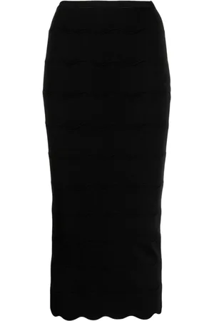 Patou Wave Milano-knit pencil skirt