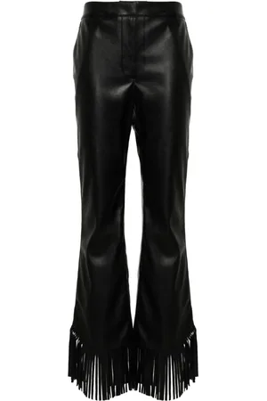 Twin-Set Lace-trim pleated cropped trousers