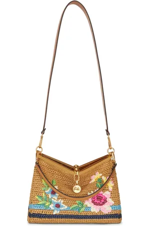 Etro Medium Vela raffia shoulder bag