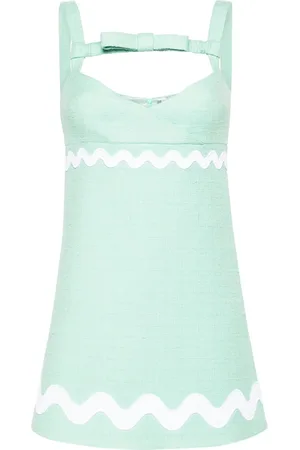 Patou Bow-neckline tweed mini dress