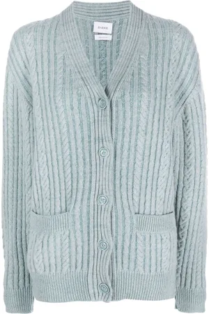 Barrie V-neck cable-knit cardigan