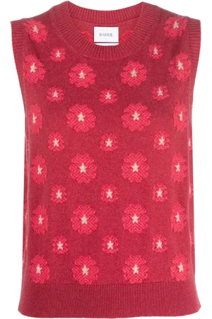 Barrie Floral-embroidered top