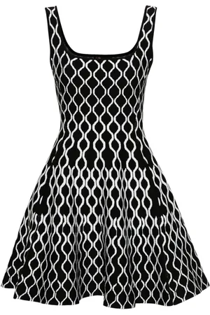Maje Pattern-jacquard flared mini dress