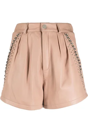 Philipp Plein Rhinestone-embellished leather shorts