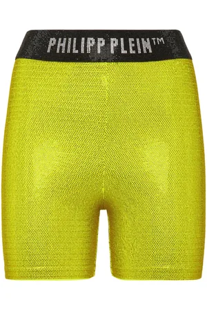 Philipp Plein Logo-print metallic-threading shorts