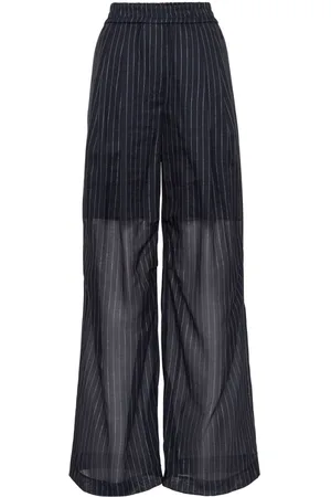 Brunello Cucinelli Pinstriped semi-sheer trousers