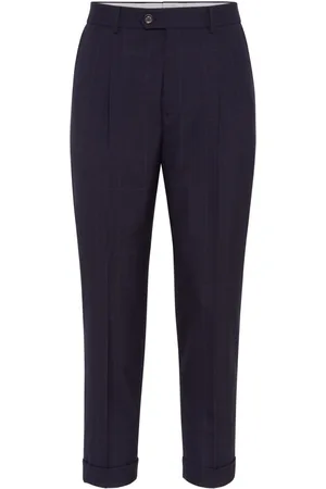 Brunello Cucinelli Check-pattern virgin-wool trousers