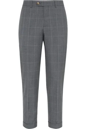 Brunello Cucinelli Check-pattern wool trousers