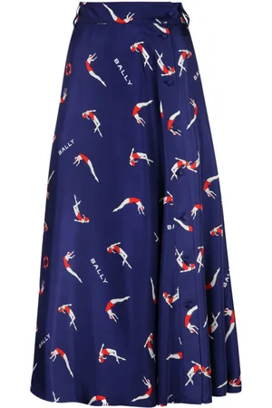Bally Graphic-print A-line skirt