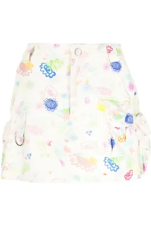 Collina Strada Floral-print cotton miniskirt