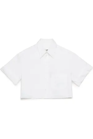 Maison Margiela Logo-embroidered cropped shirt