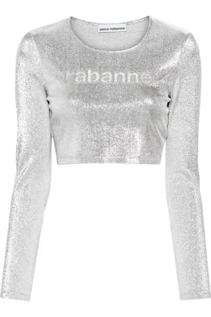 Paco rabanne Gem-logo cropped T-shirt