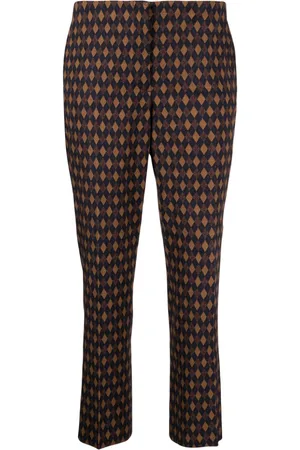 Prada Diamond-print cropped trousers