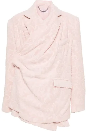 MARTINE ROSE Towelling-finish wrap cotton blazer