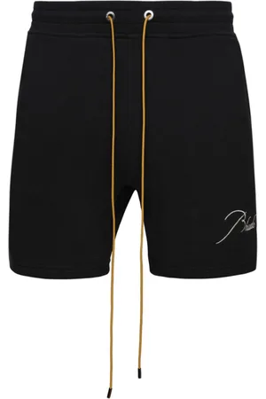 Rhude Logo-embroidered cotton track shorts