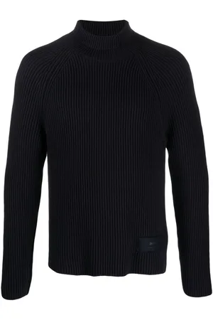 Ami Logo-patch ribbed-knit jumper