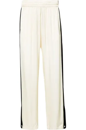 BLUE SKY INN Stripe-detail straight-leg trousers