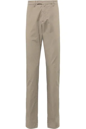 BRIGLIA Mid-rise poplin chino trousers