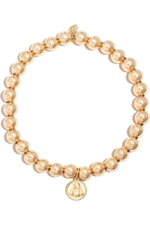 Sydney Evan 14kt yellow Tiny Sitting Buddha beaded bracelet