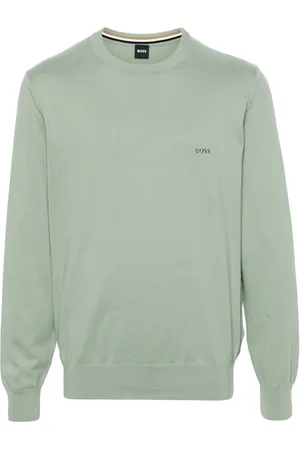 HUGO BOSS Embroidered-logo cotton jumper