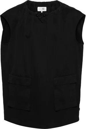 Maison Margiela Gathered-neck cotton dress