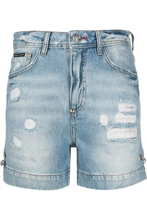 Philipp Plein Iconic Pins denim shorts