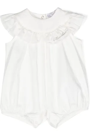 MONNALISA Logo-embroidered cotton bodysuit