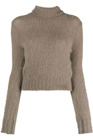 Ami High-neck brushed-effect jumper