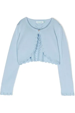 Abel & Lula Pointelle-knit cropped cardigan
